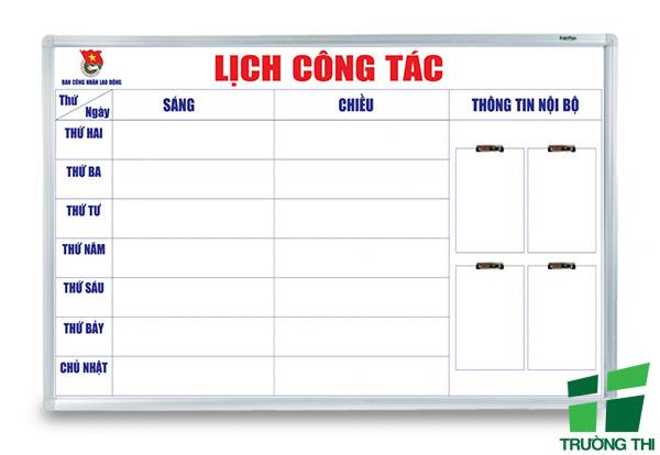 Bảng lịch công tác mica trắng dán decal viết bút lông giá rẻ tại Tp.HCM